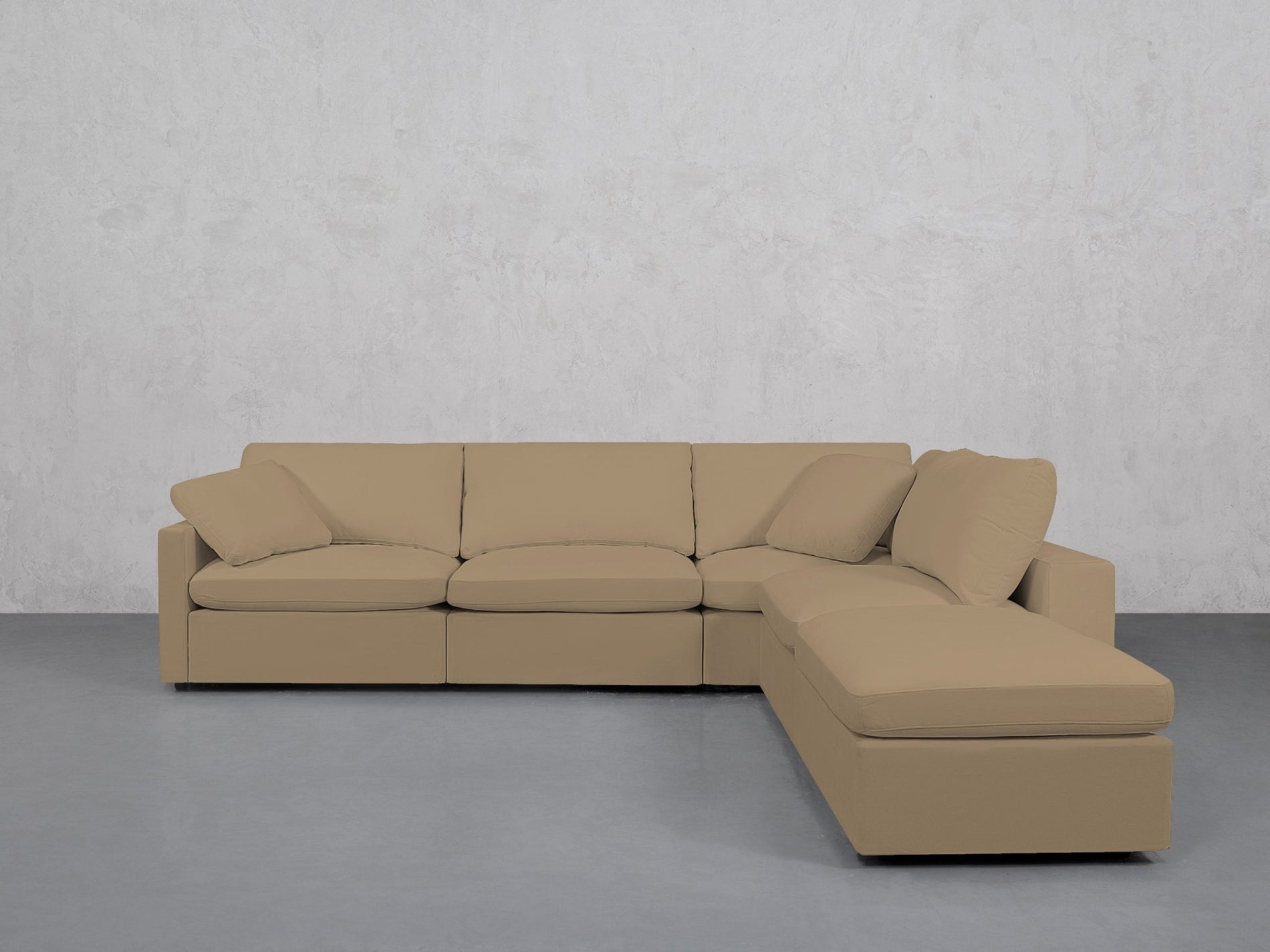 5-Seat Modular Corner Right Lounger Sectional (Thin Arms)