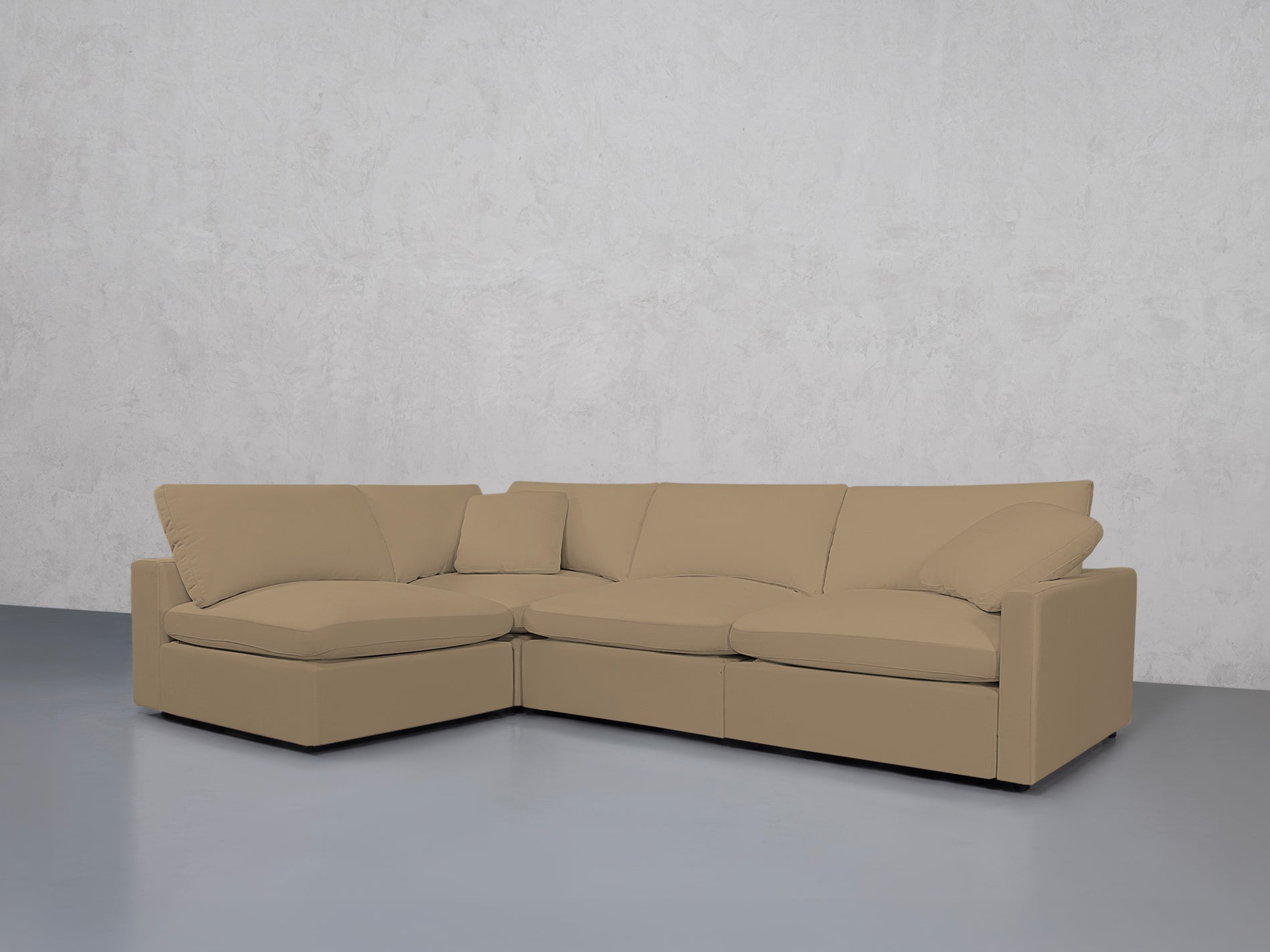 4-Seat Modular Open Corner Sectional (Thin Arms)