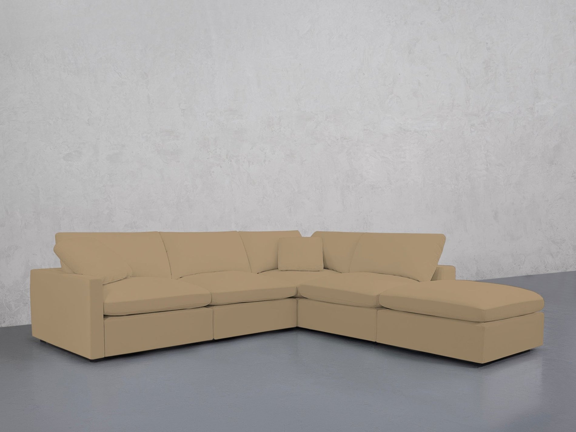 5-Seat Modular Corner Right Lounger Sectional (Thin Arms)