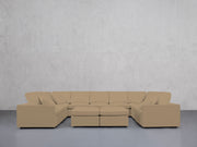9-Seat Modular U-Sectional with Double Ottoman (Thin Arms)