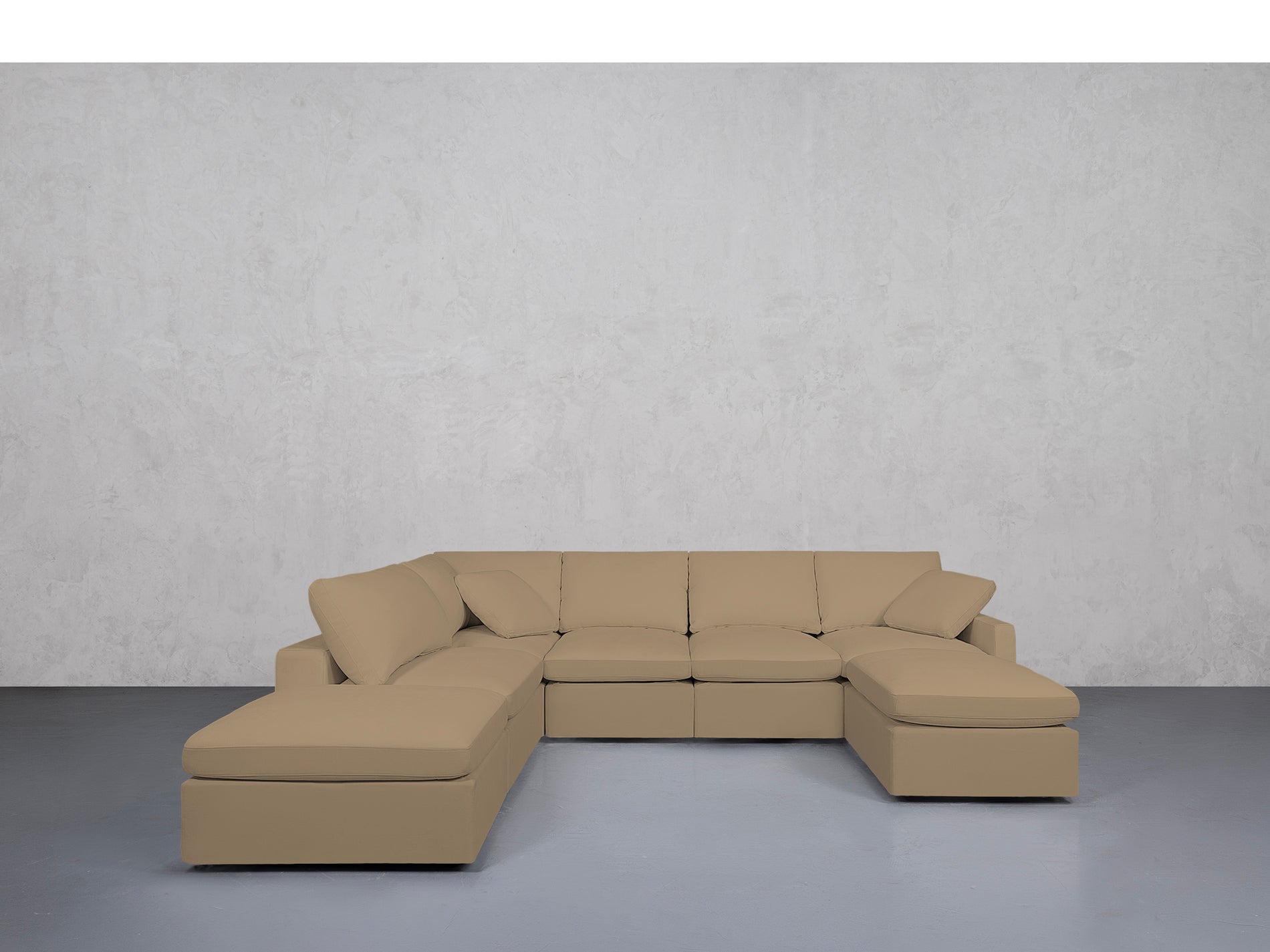 7-Seat Modular Chaise Corner Sectional (Thin Arms)