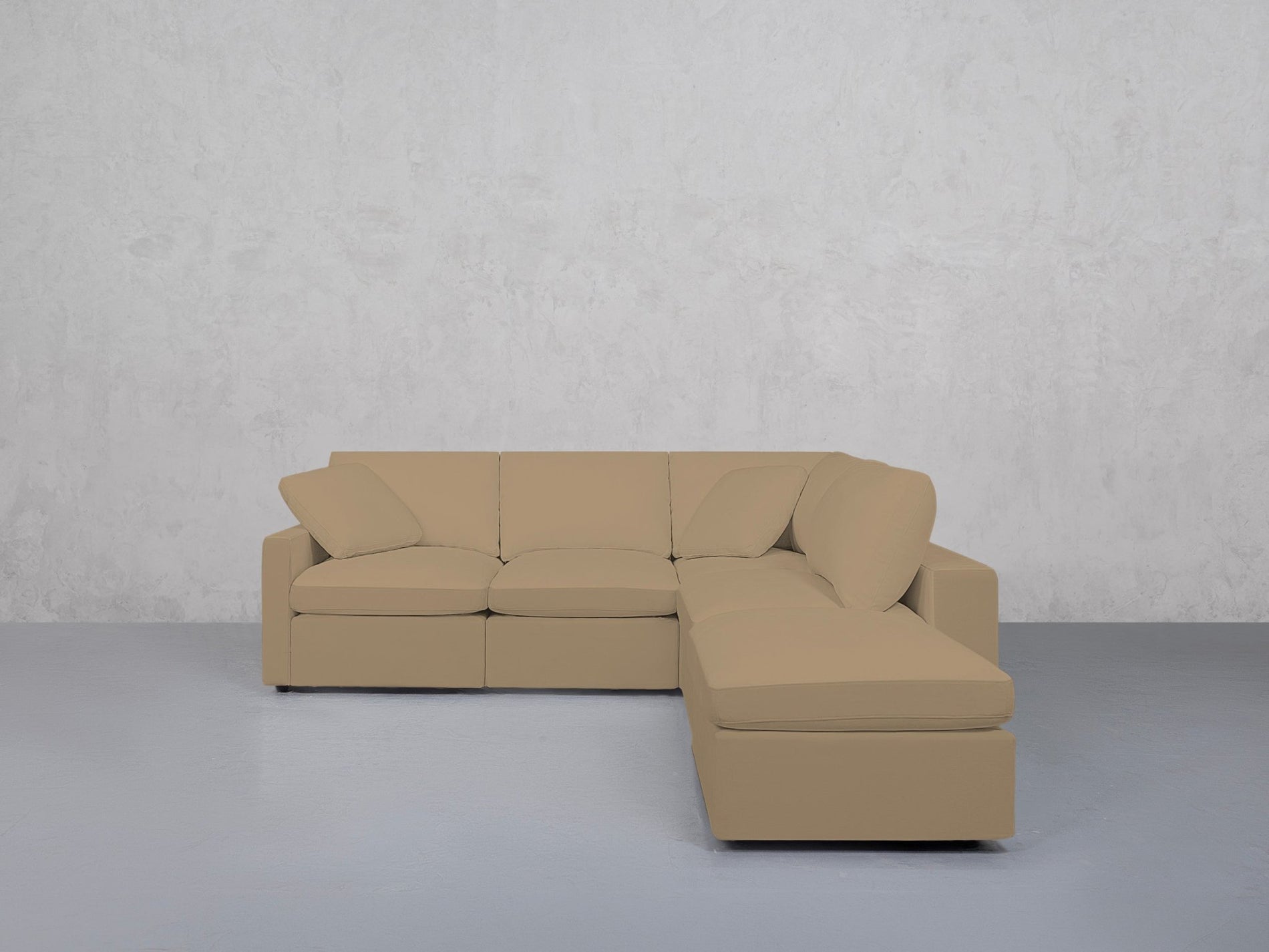 5-Seat Modular Corner Right Lounger Sectional (Thin Arms)