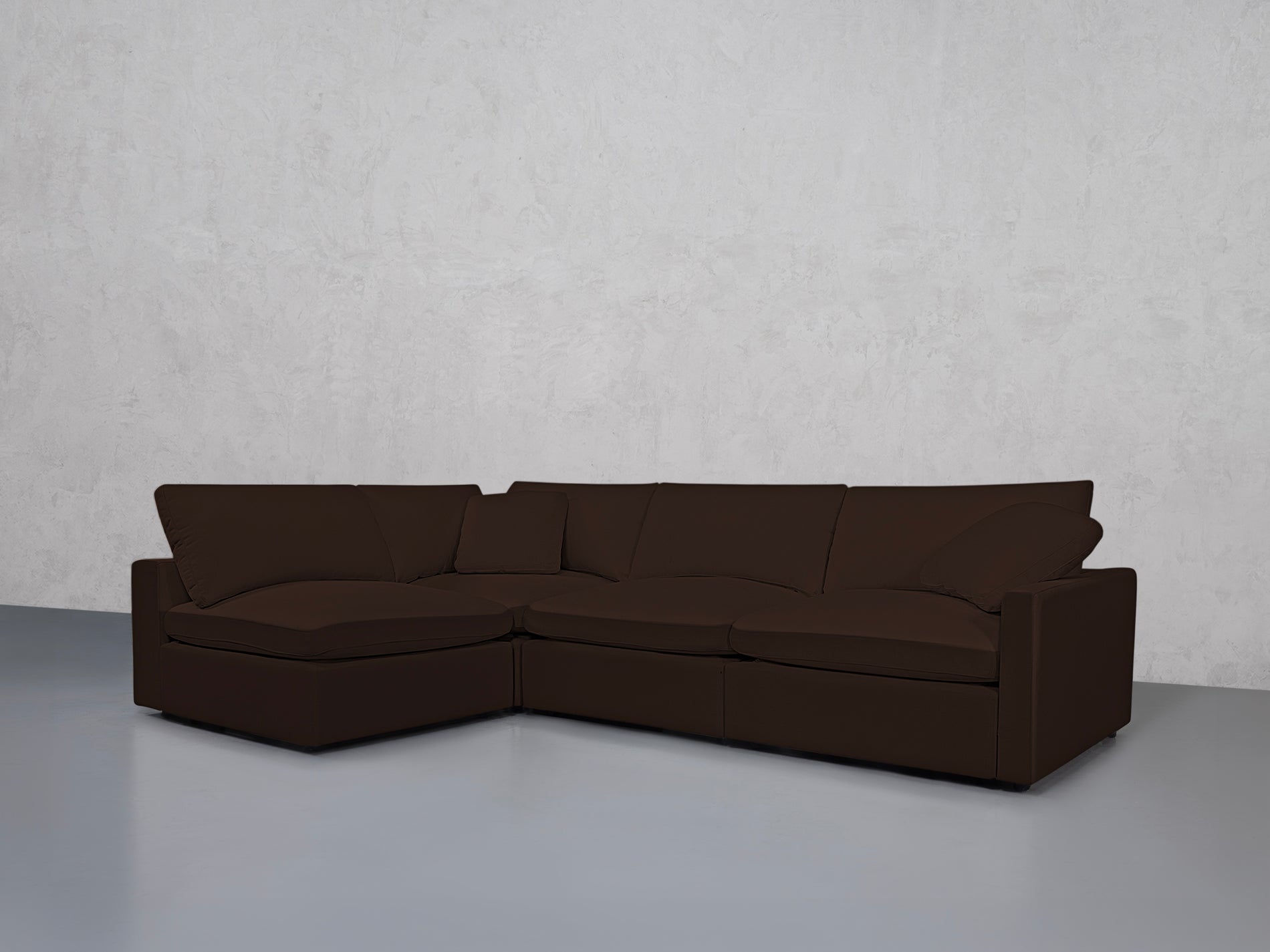 4-Seat Modular Open Corner Sectional (Thin Arms)