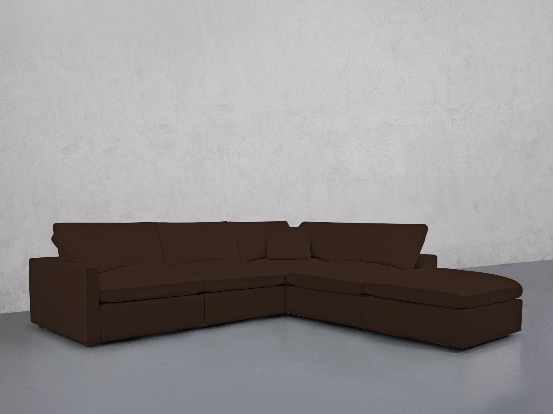 5-Seat Modular Corner Right Lounger Sectional (Thin Arms)