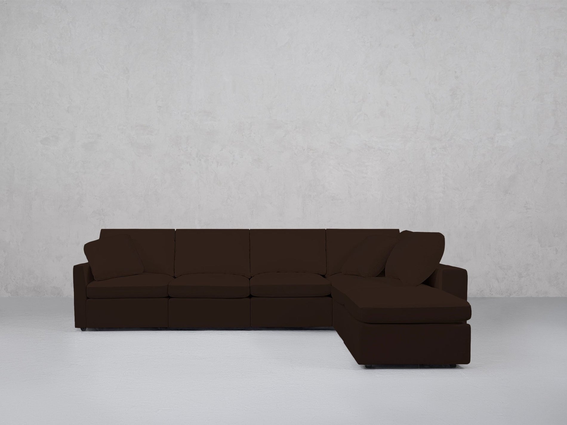 6-Seat Modular Corner Right Lounger Sectional (Thin Arms)