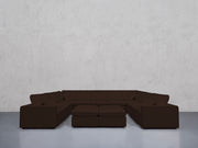 9-Seat Modular U-Sectional with Double Ottoman (Thin Arms)