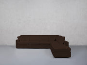 6-Seat Modular Corner Right Lounger Sectional (Thin Arms)