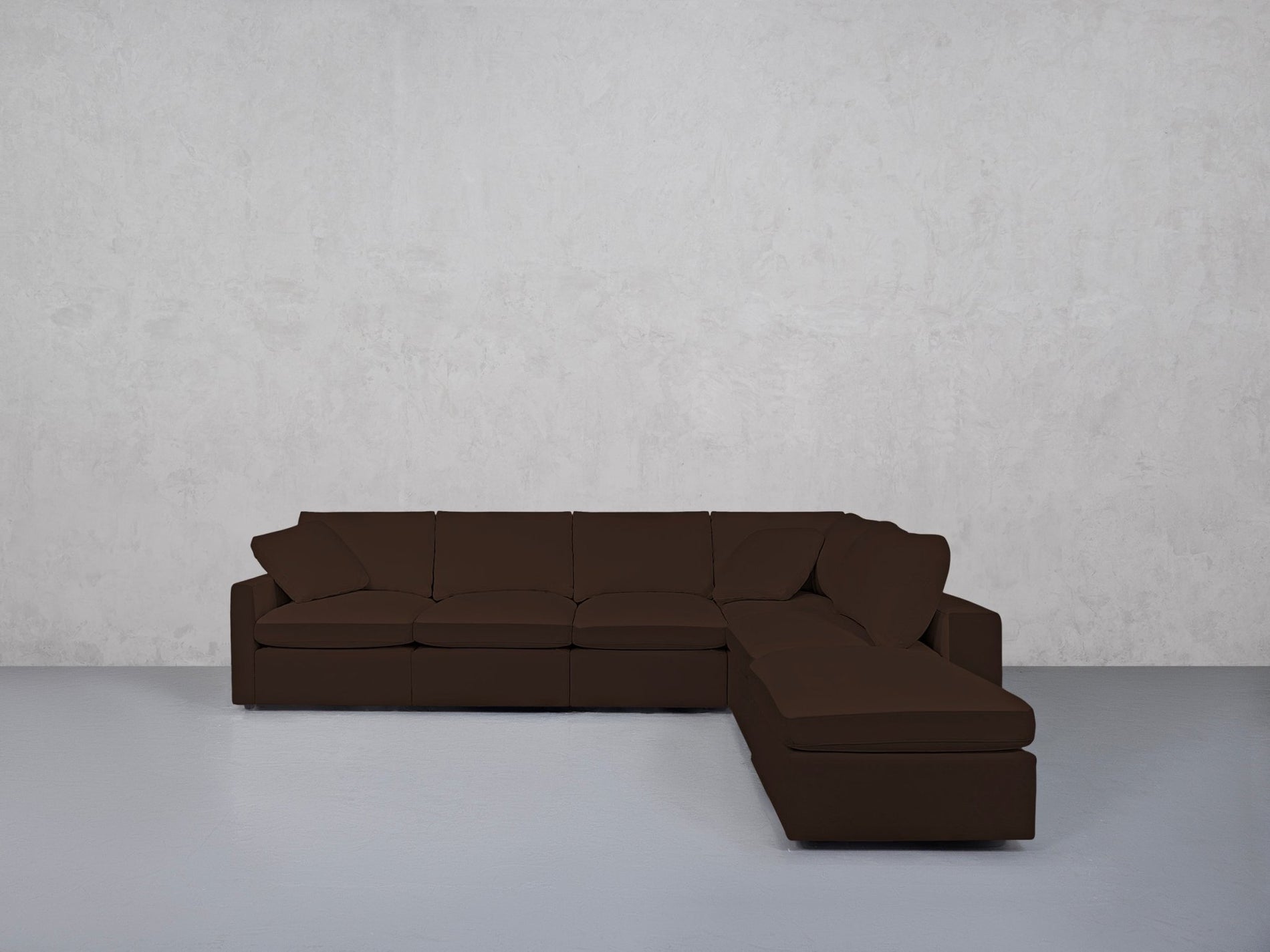 6-Seat Modular Corner Right Lounger Sectional (Thin Arms)