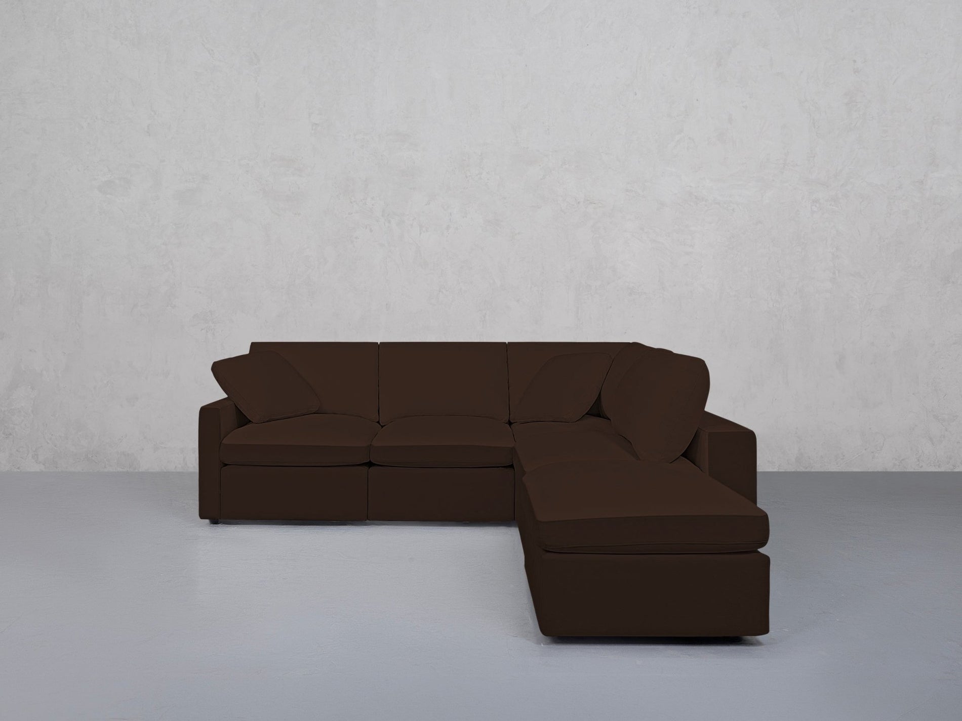 5-Seat Modular Corner Right Lounger Sectional (Thin Arms)
