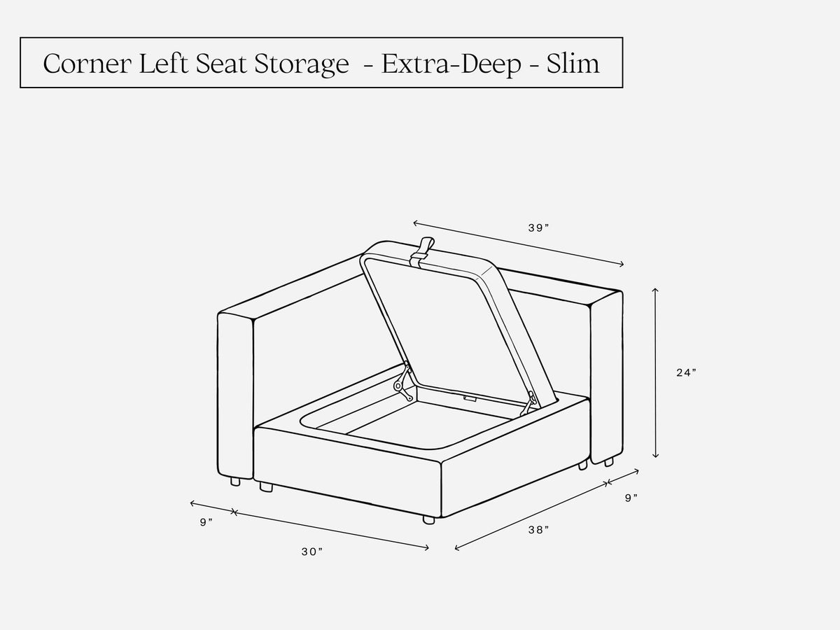 Corner Left Seat (Slim Storage) - 7th Avenue