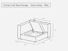 Corner Left Seat (Slim Storage) - 7th Avenue
