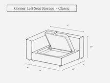 Corner Left Seat (Storage) - 7th Avenue