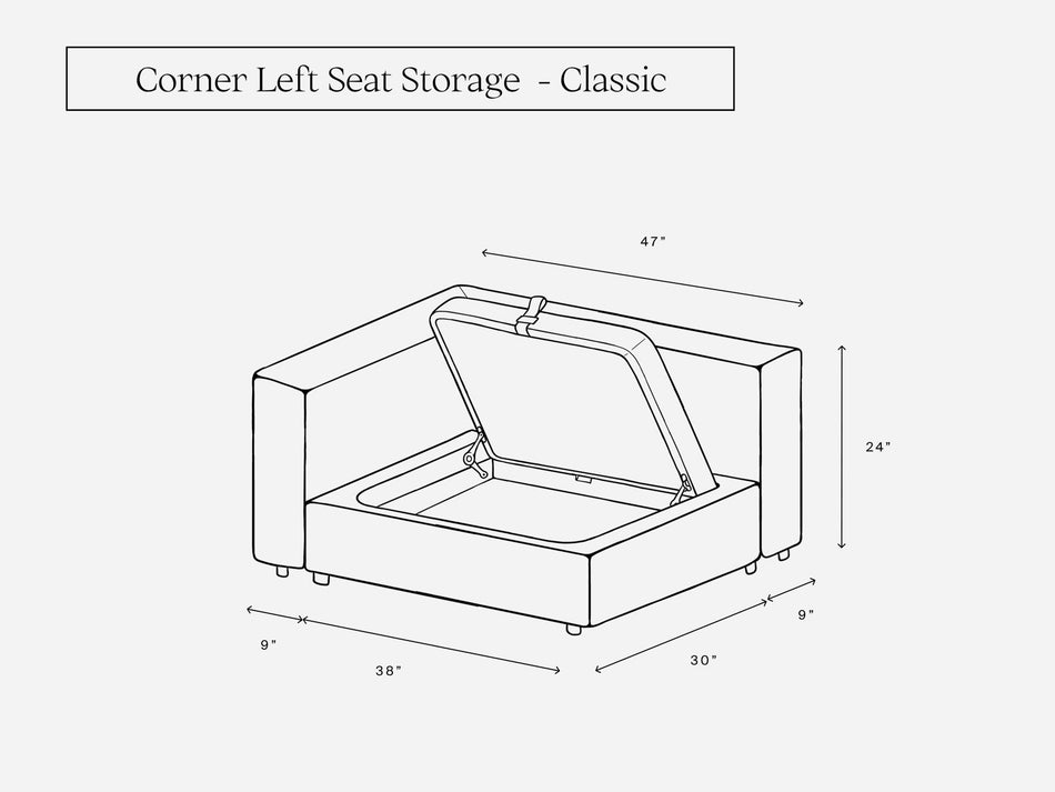 Corner Left Seat (Storage) - 7th Avenue