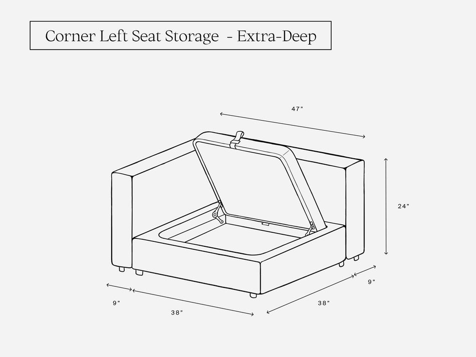 Corner Left Seat (Storage) - 7th Avenue
