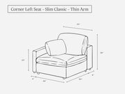 Corner Left Seat (Thin Arm) - 7th Avenue