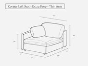 Corner Left Seat (Thin Arm) - 7th Avenue