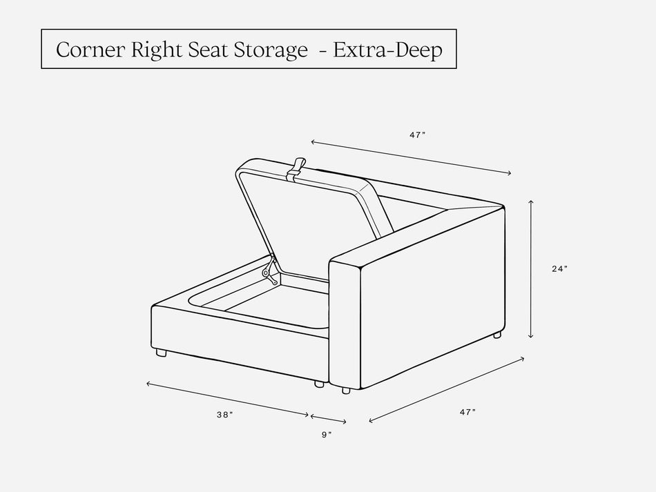 Corner Right Seat (Storage) - 7th Avenue