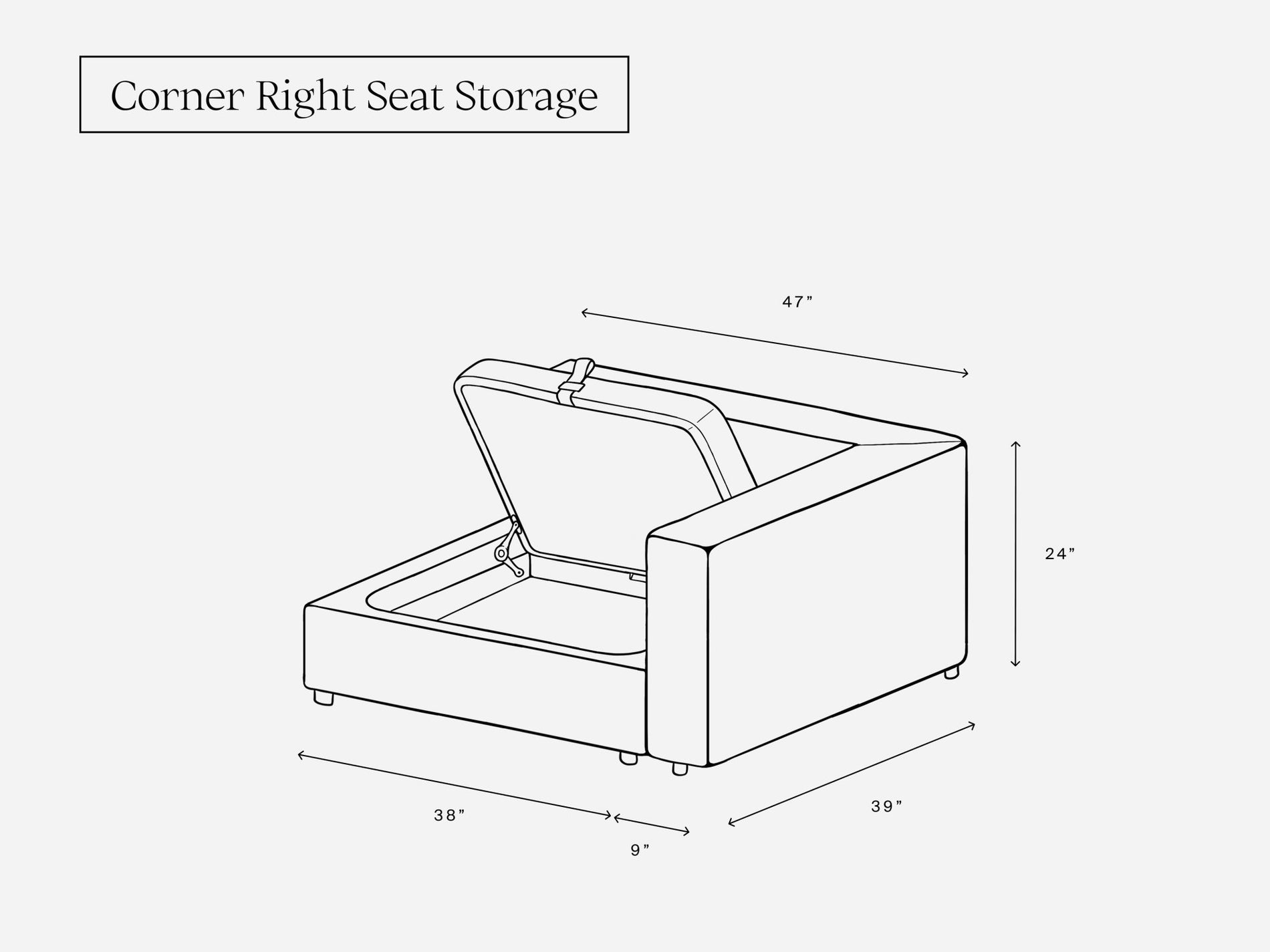 Corner Right Seat (Storage) - 7th Avenue
