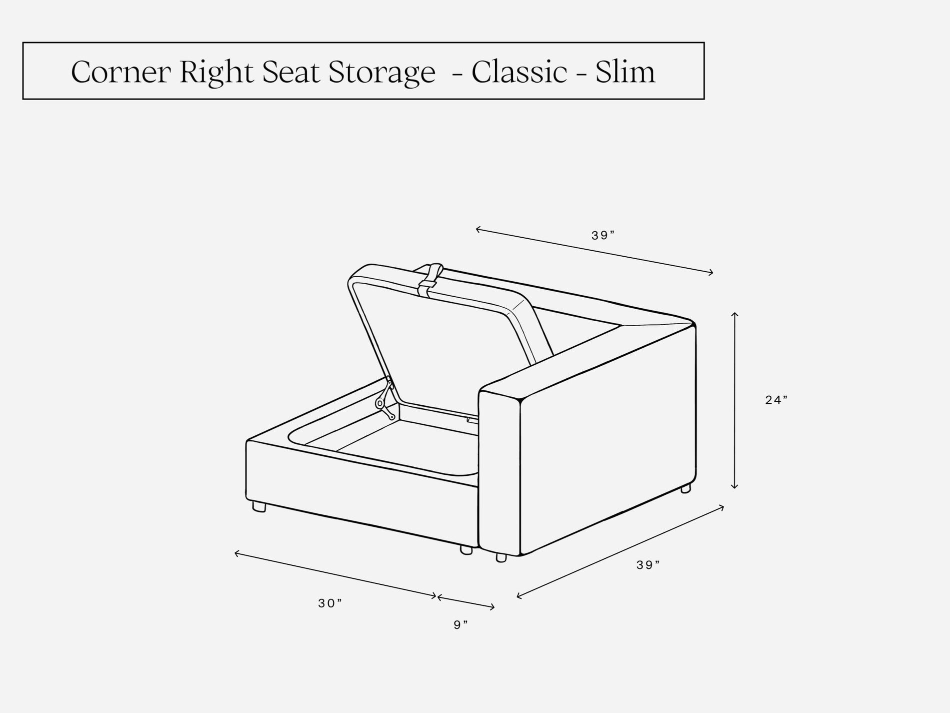Corner Right Seat Storage Add - On - 7th Avenue