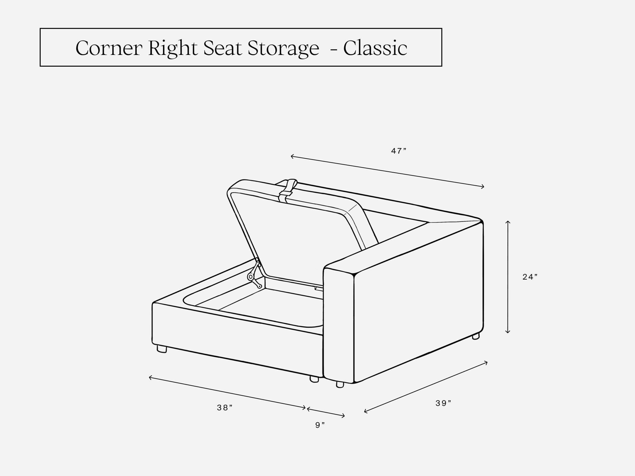 Corner Right Seat Storage Add - On - 7th Avenue