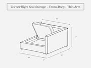 Corner Right Seat (Storage & Thin Arm) - 7th Avenue
