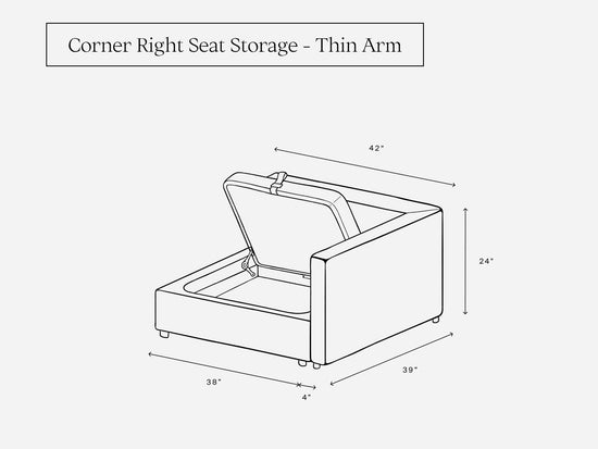 Corner Right Seat (Storage & Thin Arm) - 7th Avenue