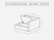 Corner Right Seat (Storage & Thin Arm) - 7th Avenue