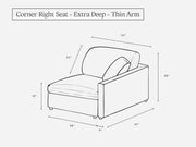 Corner Right Seat (Thin Arm) - 7th Avenue