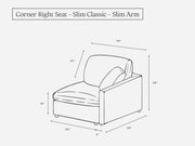 Corner Right Seat (Thin Arm) - 7th Avenue