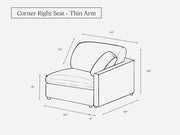 Corner Right Seat (Thin Arm) - 7th Avenue