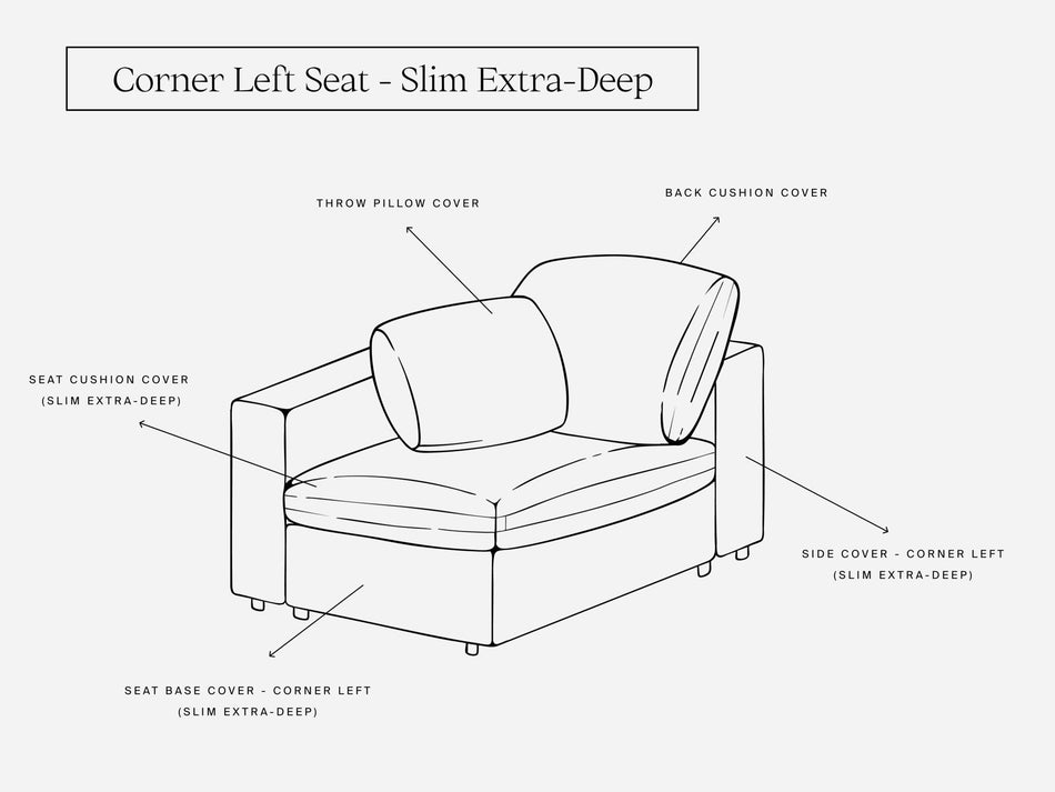 Cover Set - Corner Left Seat (Slim) - 7th Avenue