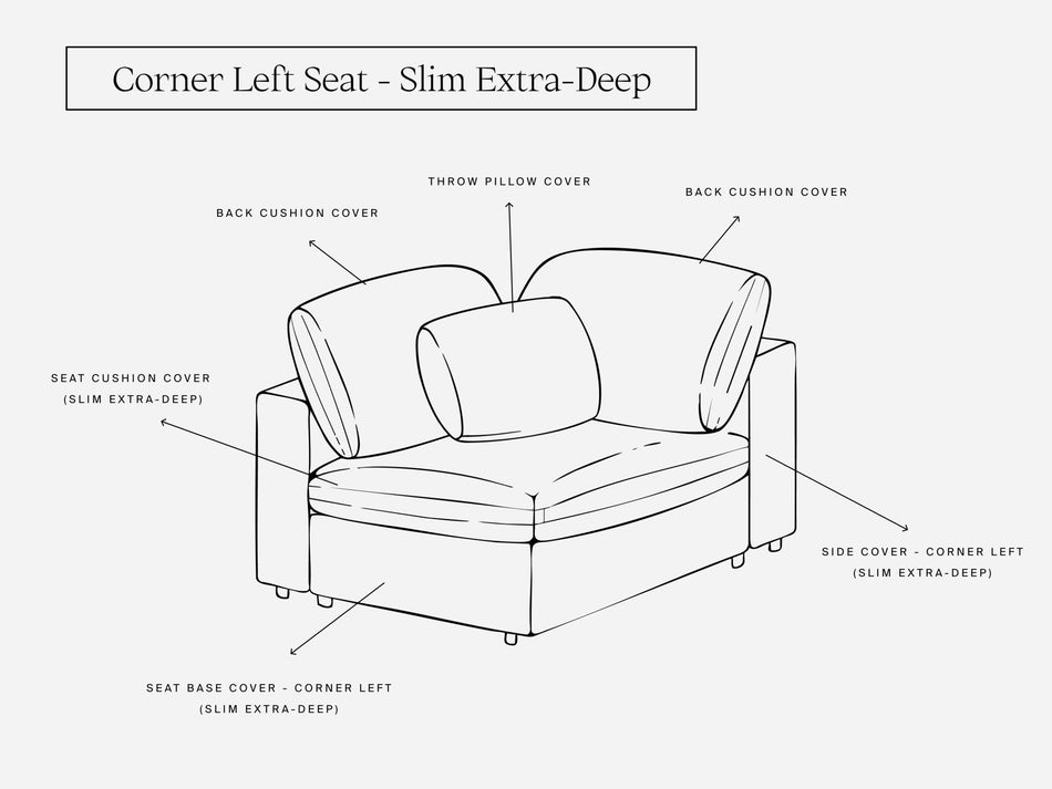 Cover Set - Corner Left Seat (Slim) - 7th Avenue