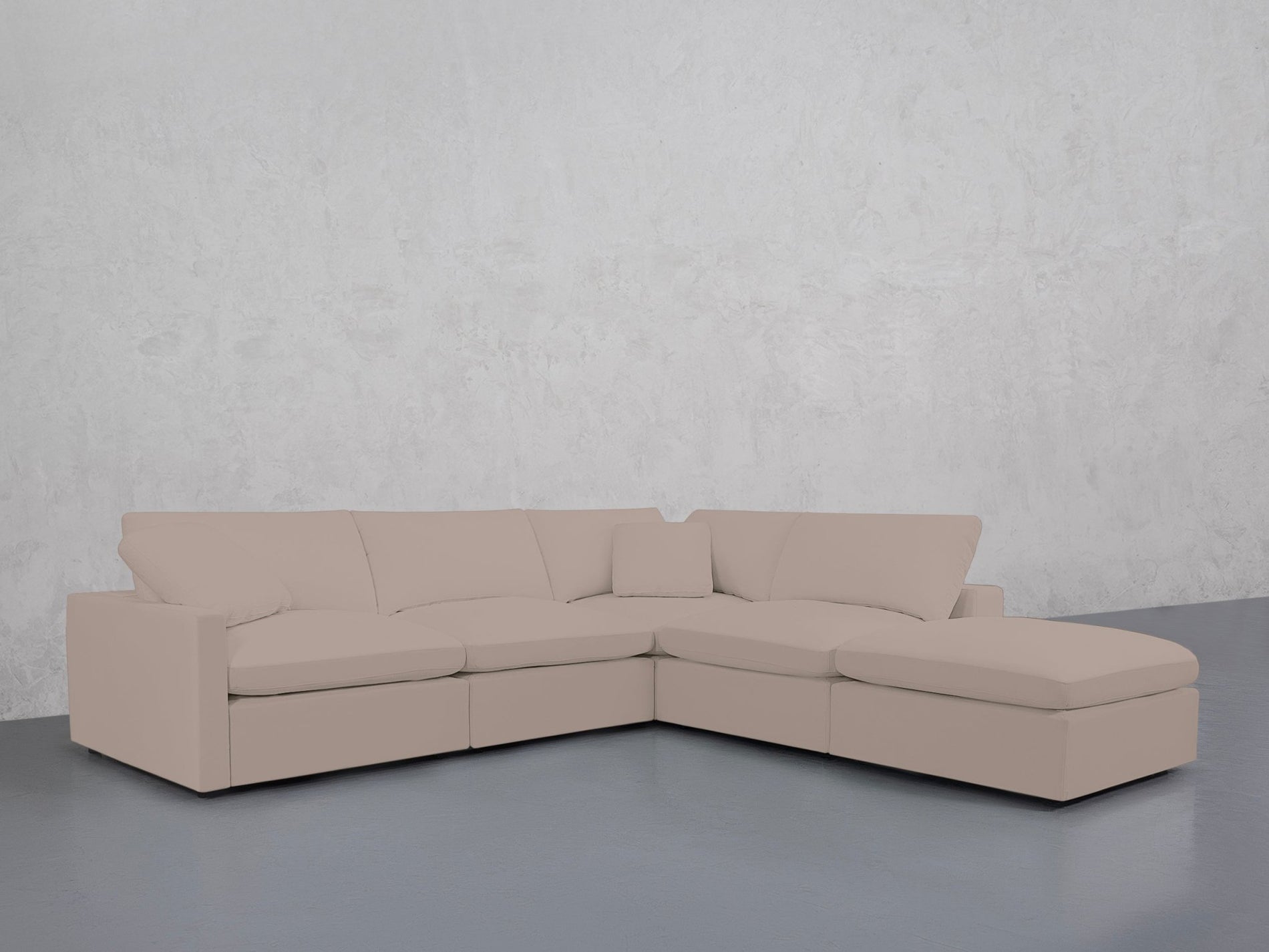 5-Seat Modular Corner Right Lounger Sectional (Thin Arms)