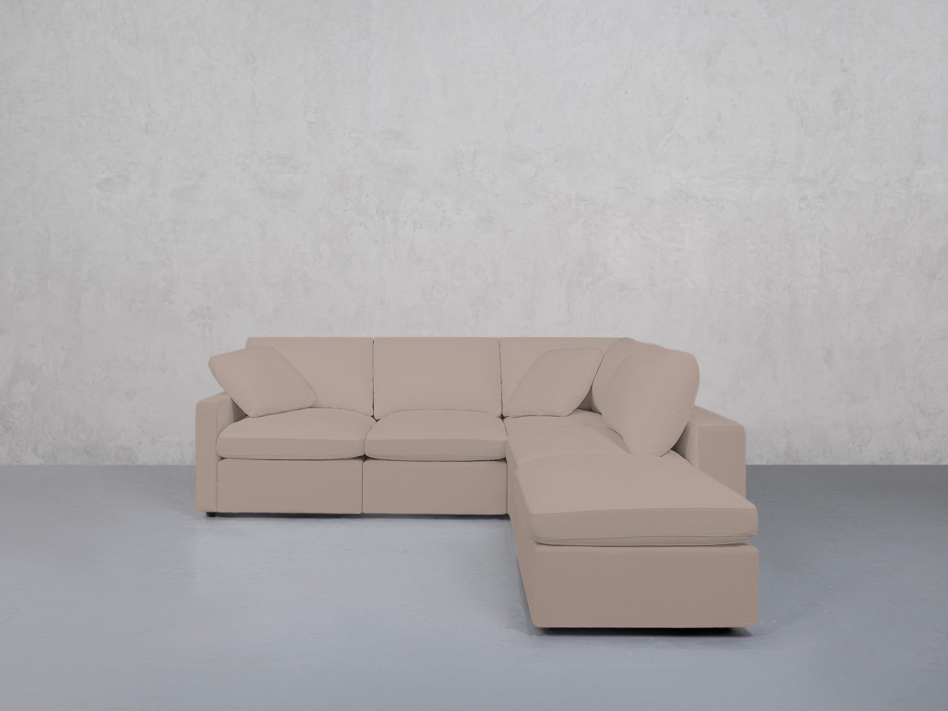 5-Seat Modular Corner Right Lounger Sectional (Thin Arms)