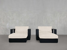 Double Armchairs with Ottoman Aluminum Outdoor - 7th Avenue