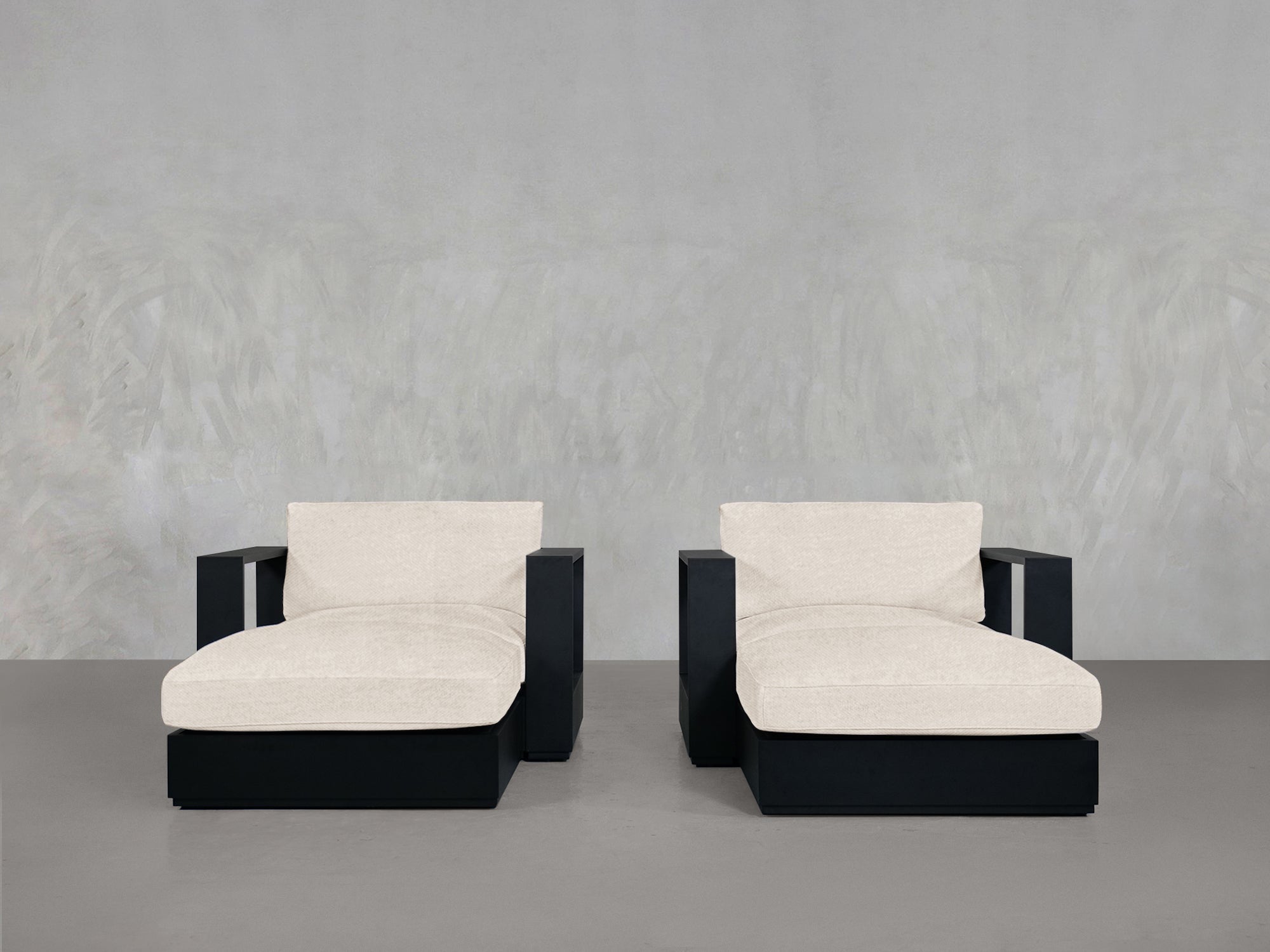 Double Armchairs with Ottoman Aluminum Outdoor - 7th Avenue