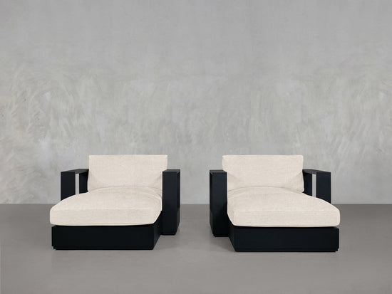 Double Armchairs with Ottoman Aluminum Outdoor - 7th Avenue