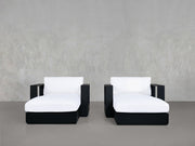 Double Armchairs with Ottoman Aluminum Outdoor - 7th Avenue