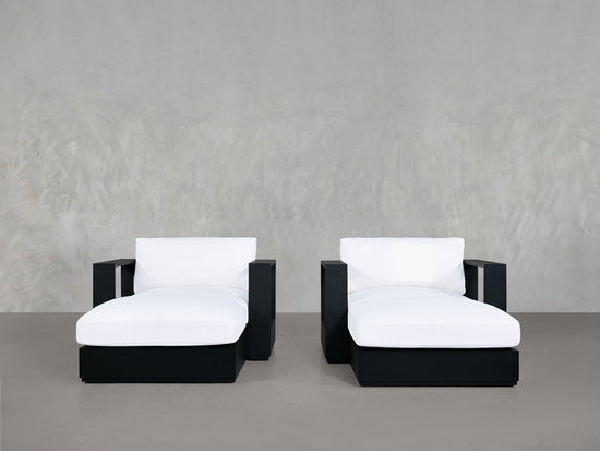 Double Armchairs with Ottoman Aluminum Outdoor - 7th Avenue