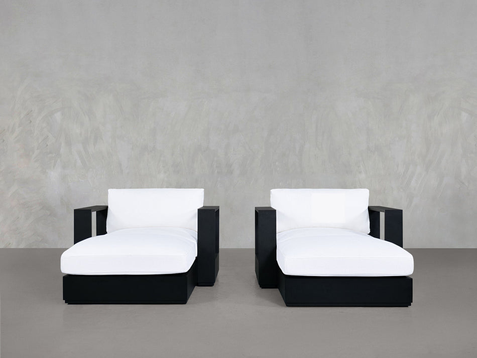 Double Armchairs with Ottoman Aluminum Outdoor - 7th Avenue