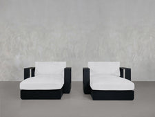 Double Armchairs with Ottoman Aluminum Outdoor - 7th Avenue