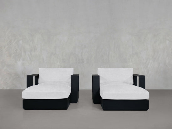 Double Armchairs with Ottoman Aluminum Outdoor - 7th Avenue