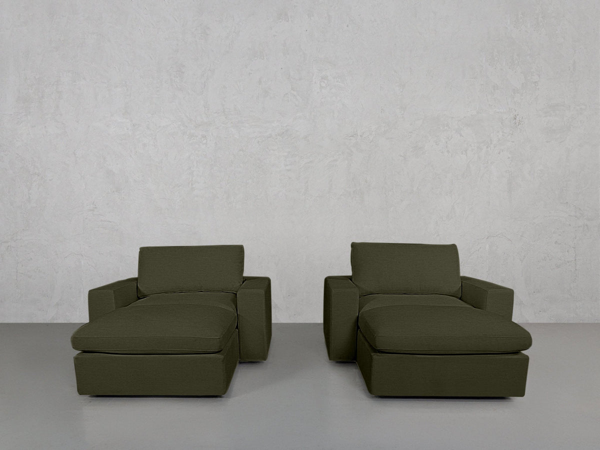 Double Armchairs with Ottomans - 7th Avenue