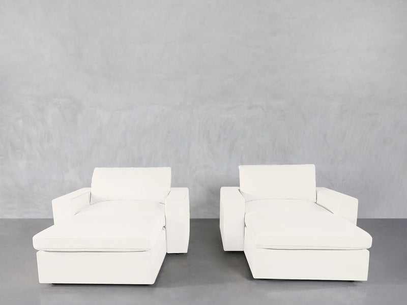 Double Armchairs with Ottomans