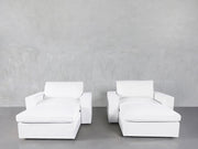 Double Armchairs with Ottomans