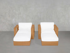 Double Armchairs with Ottomans Teak Outdoor - 7th Avenue