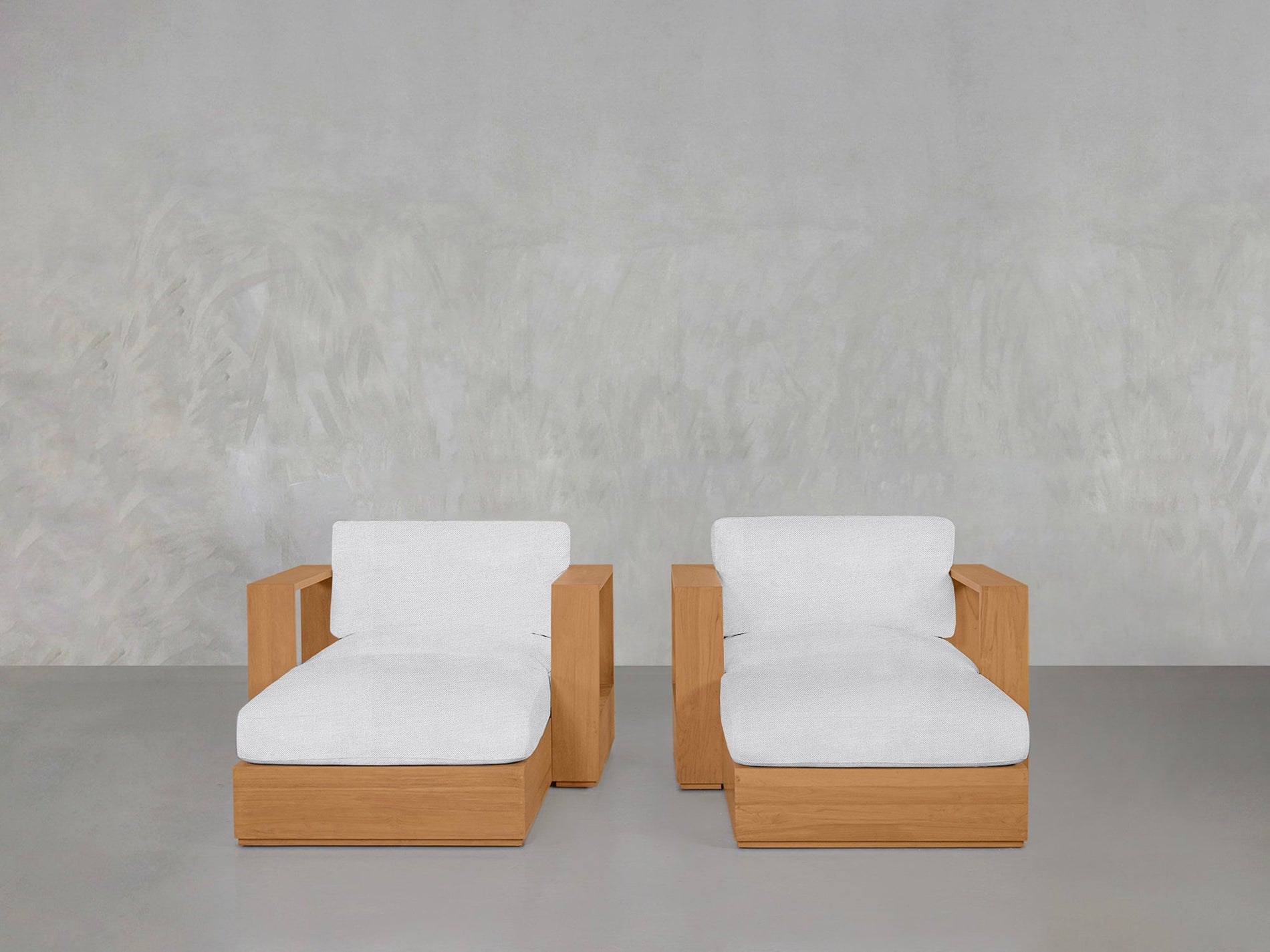 Double Armchairs with Ottomans Teak Outdoor - 7th Avenue