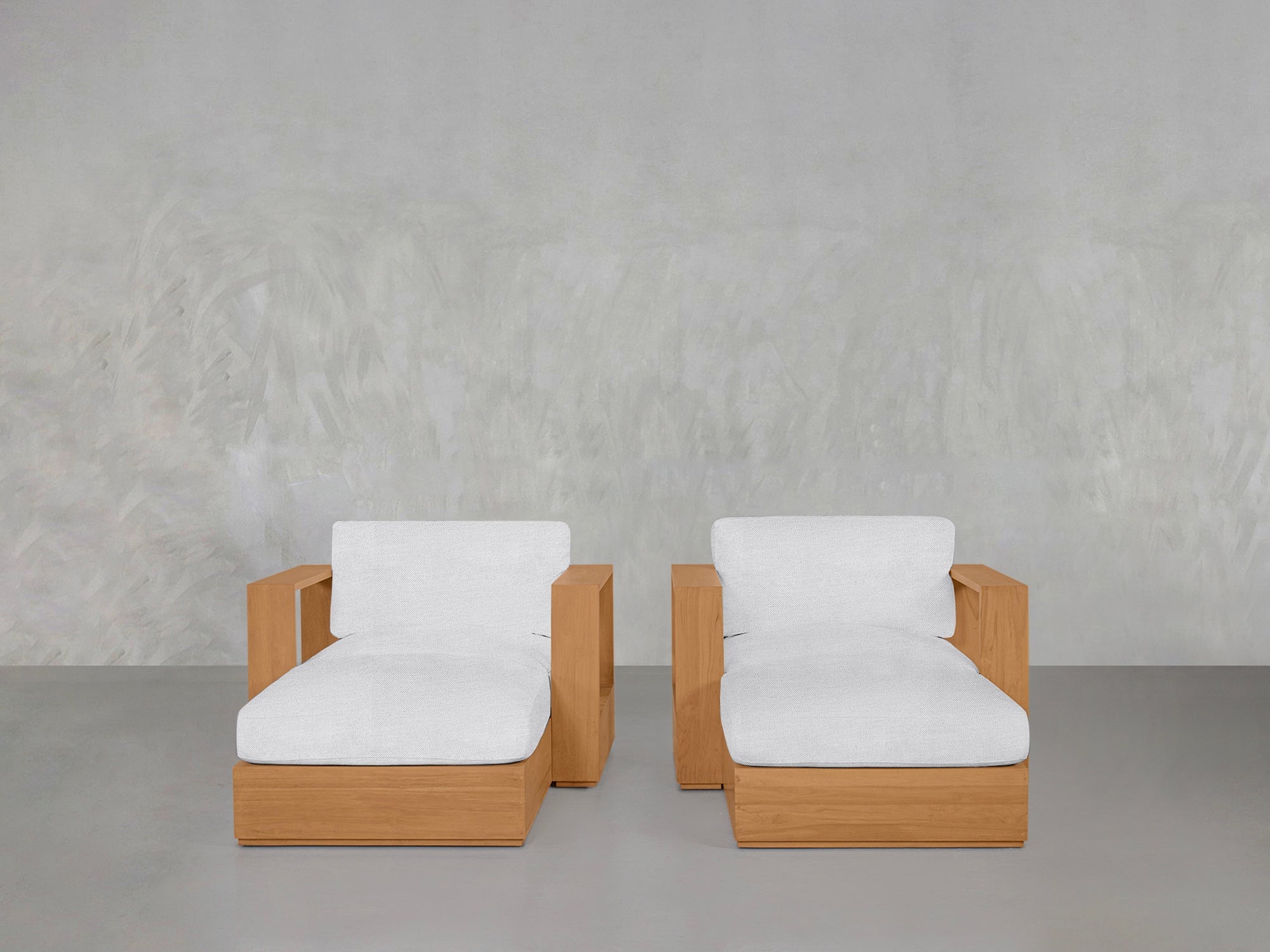 Double Armchairs with Ottomans Teak Outdoor - 7th Avenue