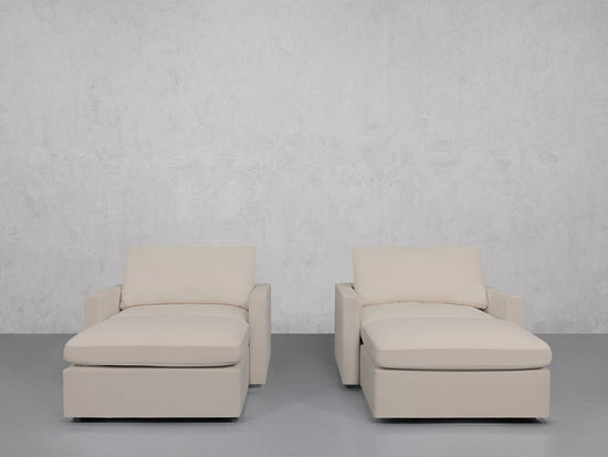 Double Armchairs with Ottomans (Thin Arms) - 7th Avenue