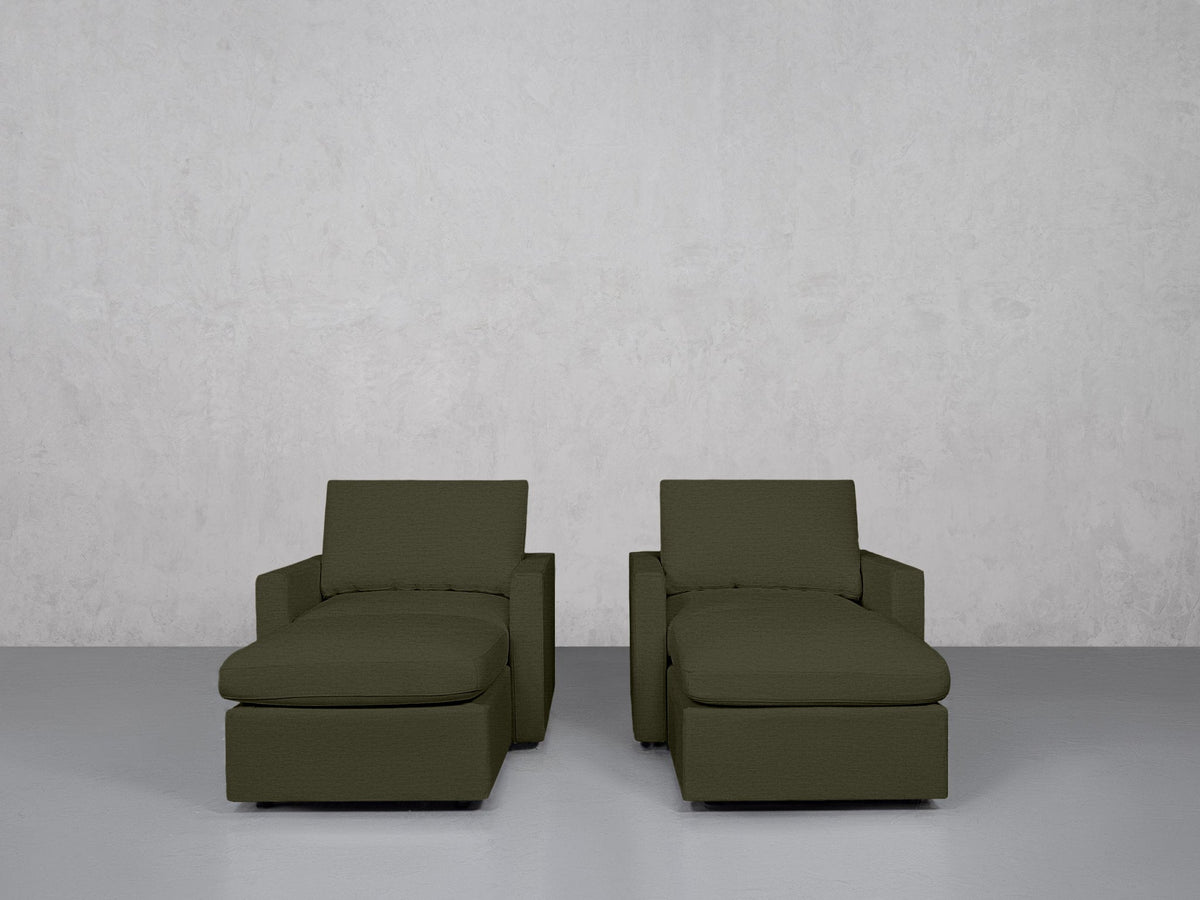 Double Armchairs with Ottomans (Thin Arms) - 7th Avenue